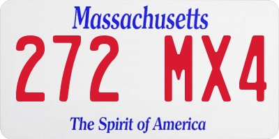 MA license plate 272MX4