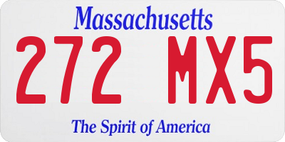 MA license plate 272MX5