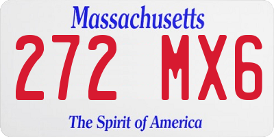 MA license plate 272MX6