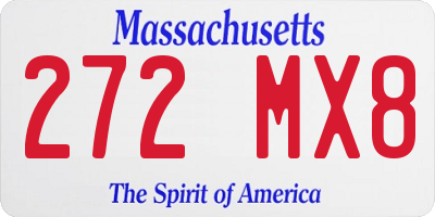 MA license plate 272MX8