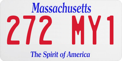 MA license plate 272MY1