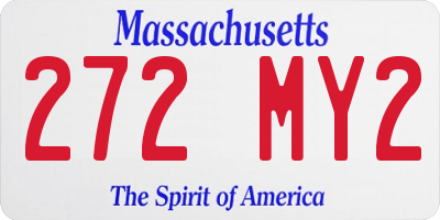 MA license plate 272MY2