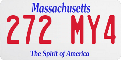 MA license plate 272MY4