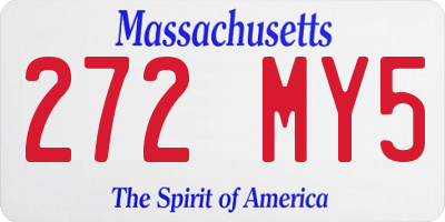 MA license plate 272MY5