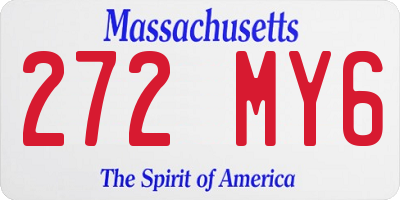 MA license plate 272MY6