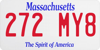 MA license plate 272MY8