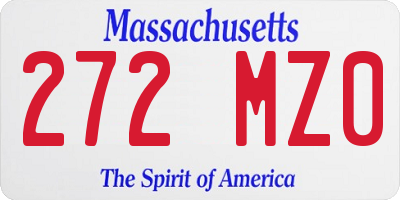MA license plate 272MZ0