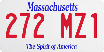 MA license plate 272MZ1