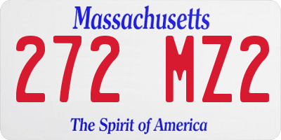 MA license plate 272MZ2