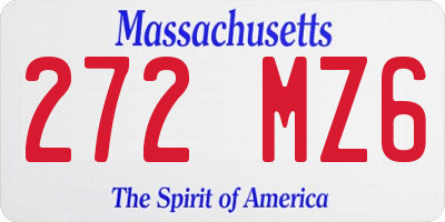 MA license plate 272MZ6