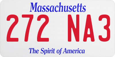 MA license plate 272NA3