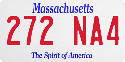MA license plate 272NA4