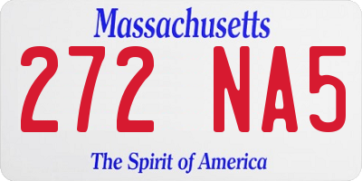 MA license plate 272NA5