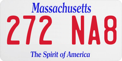 MA license plate 272NA8