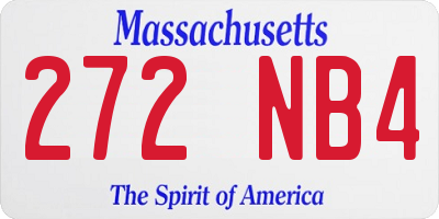 MA license plate 272NB4
