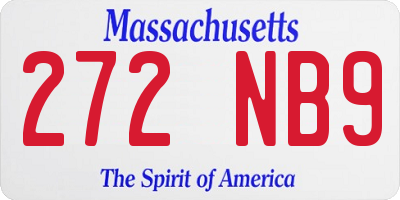 MA license plate 272NB9