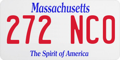 MA license plate 272NC0