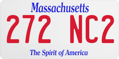 MA license plate 272NC2