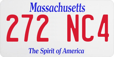 MA license plate 272NC4