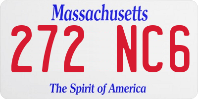 MA license plate 272NC6
