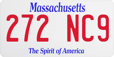 MA license plate 272NC9