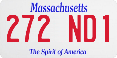 MA license plate 272ND1