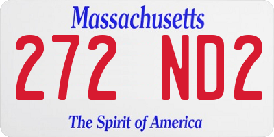 MA license plate 272ND2