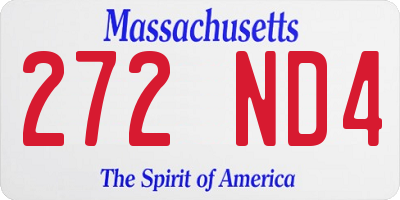 MA license plate 272ND4