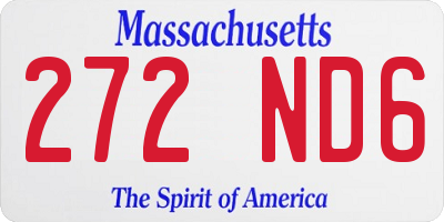 MA license plate 272ND6