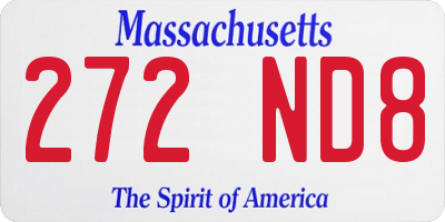 MA license plate 272ND8