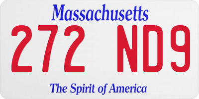 MA license plate 272ND9