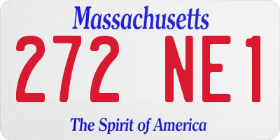MA license plate 272NE1