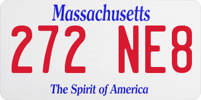 MA license plate 272NE8