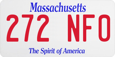 MA license plate 272NF0