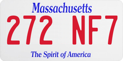 MA license plate 272NF7