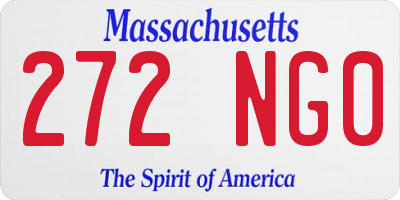 MA license plate 272NG0