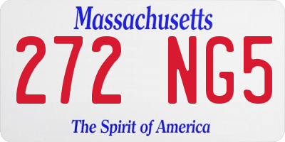 MA license plate 272NG5