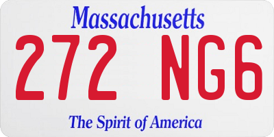 MA license plate 272NG6