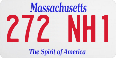 MA license plate 272NH1