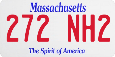 MA license plate 272NH2