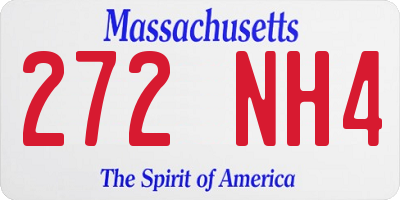 MA license plate 272NH4