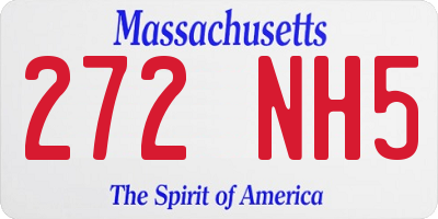 MA license plate 272NH5
