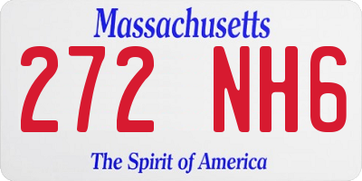 MA license plate 272NH6