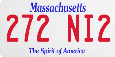 MA license plate 272NI2