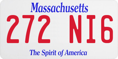 MA license plate 272NI6