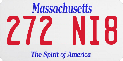 MA license plate 272NI8