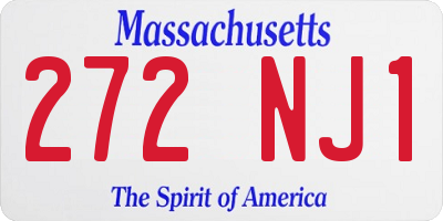 MA license plate 272NJ1