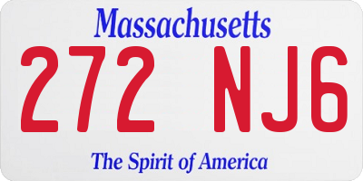 MA license plate 272NJ6