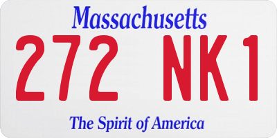 MA license plate 272NK1