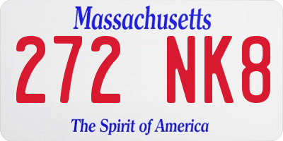 MA license plate 272NK8